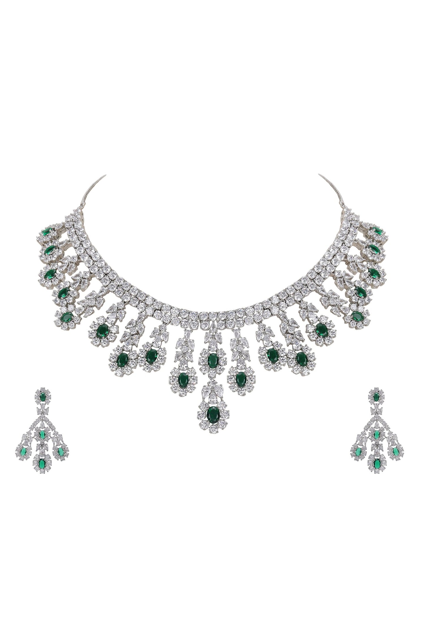 Multi Layered Faux Diamond Necklace Set 