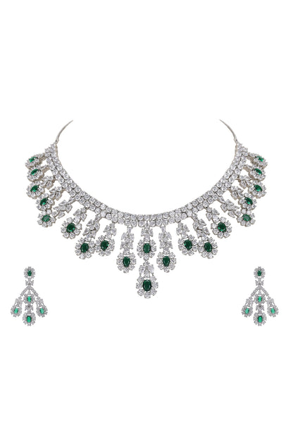 Multi Layered Faux Diamond Necklace Set 
