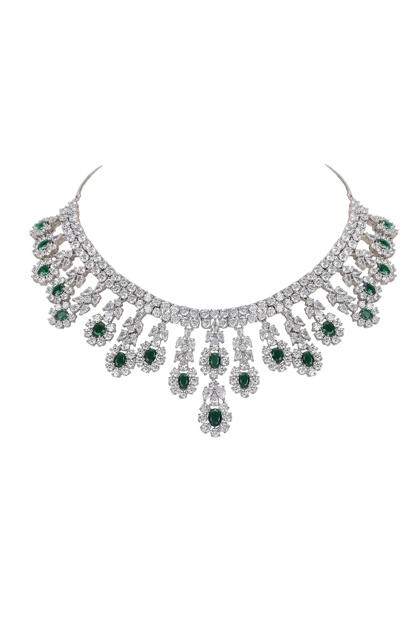 Multi Layered Faux Diamond Necklace Set 