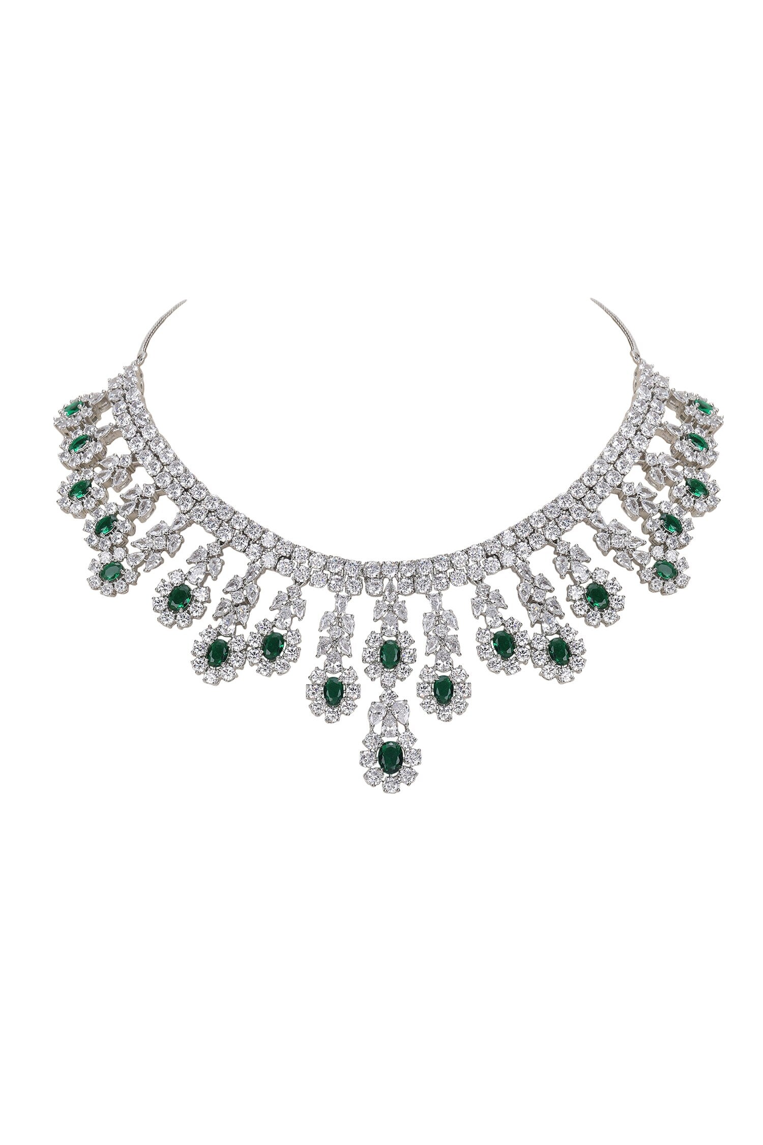 Multi Layered Faux Diamond Necklace Set 