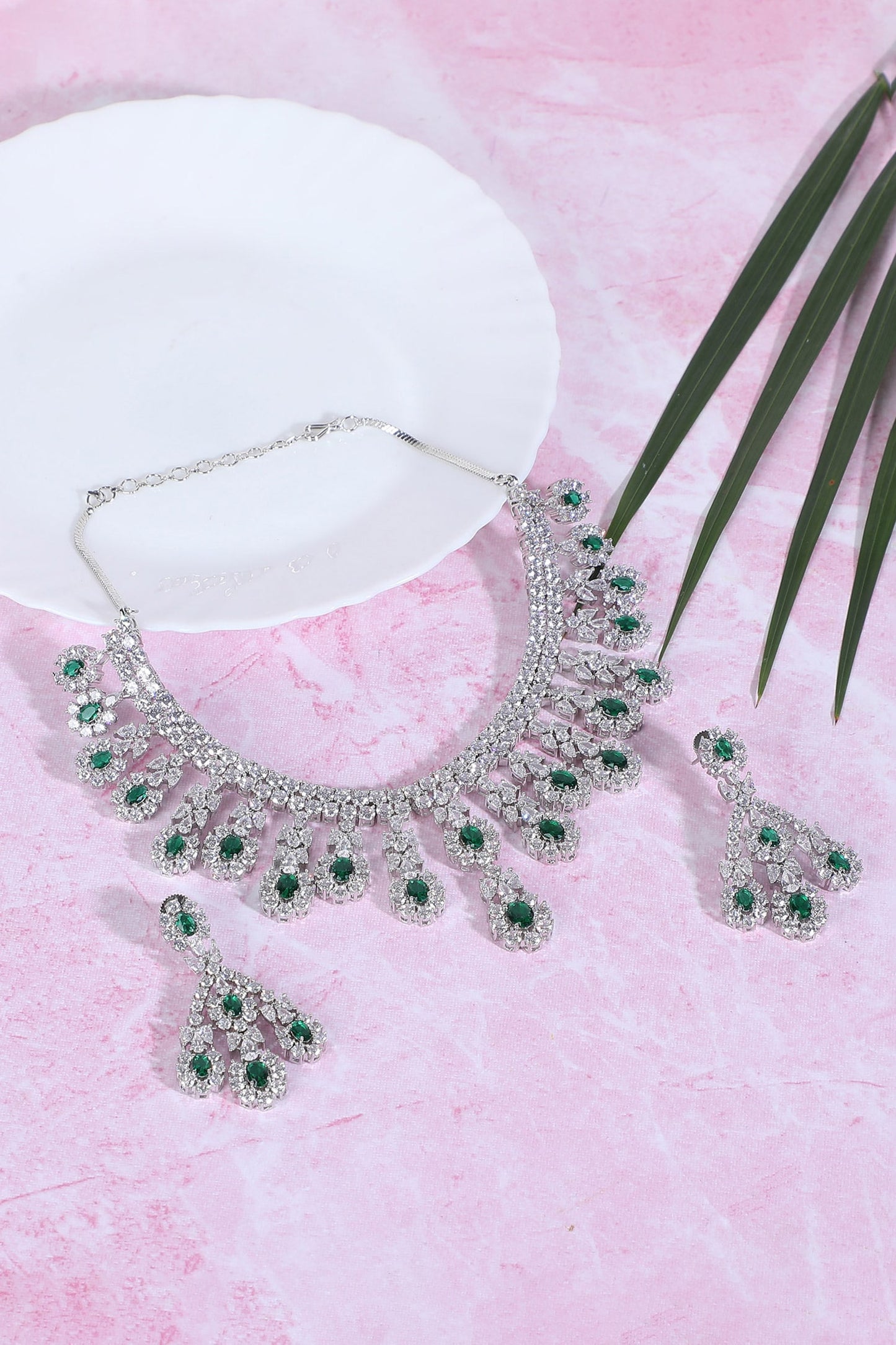 Multi Layered Faux Diamond Necklace Set 
