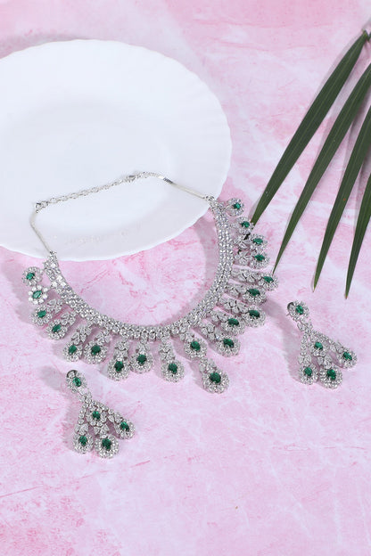 Multi Layered Faux Diamond Necklace Set 