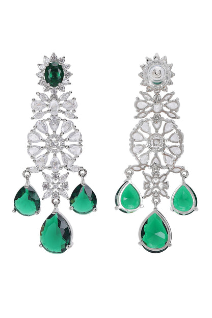 Faux Diamond & Emerald Necklace Set 