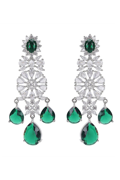 Faux Diamond & Emerald Necklace Set 