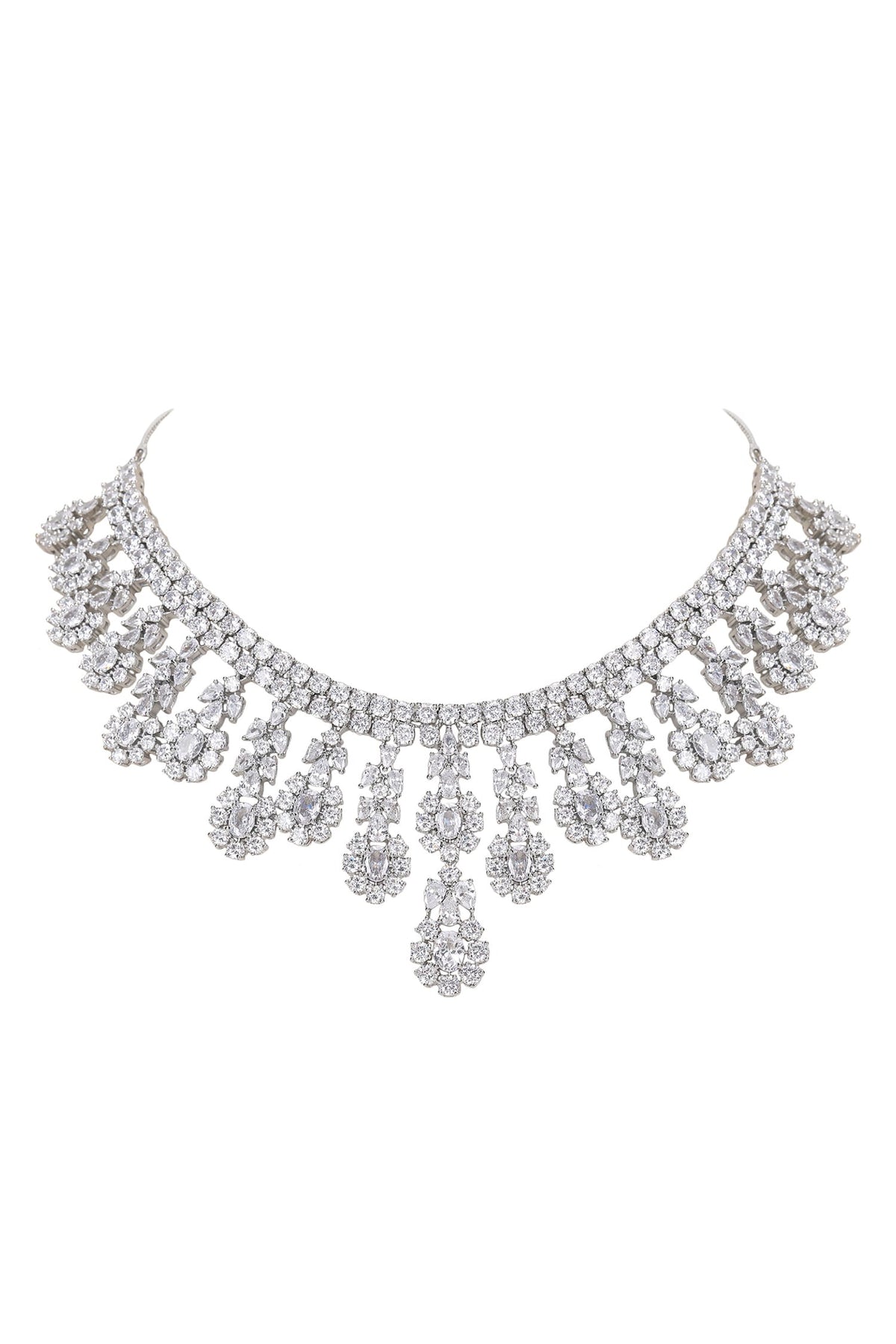 Faux Diamond Necklace & Earring Set 