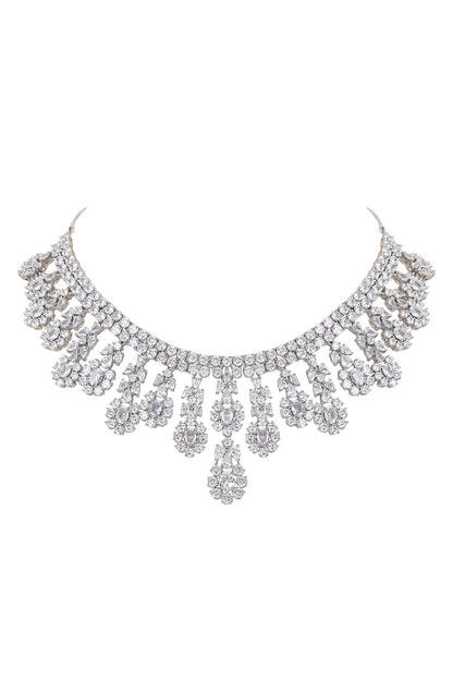 Faux Diamond Necklace & Earring Set 