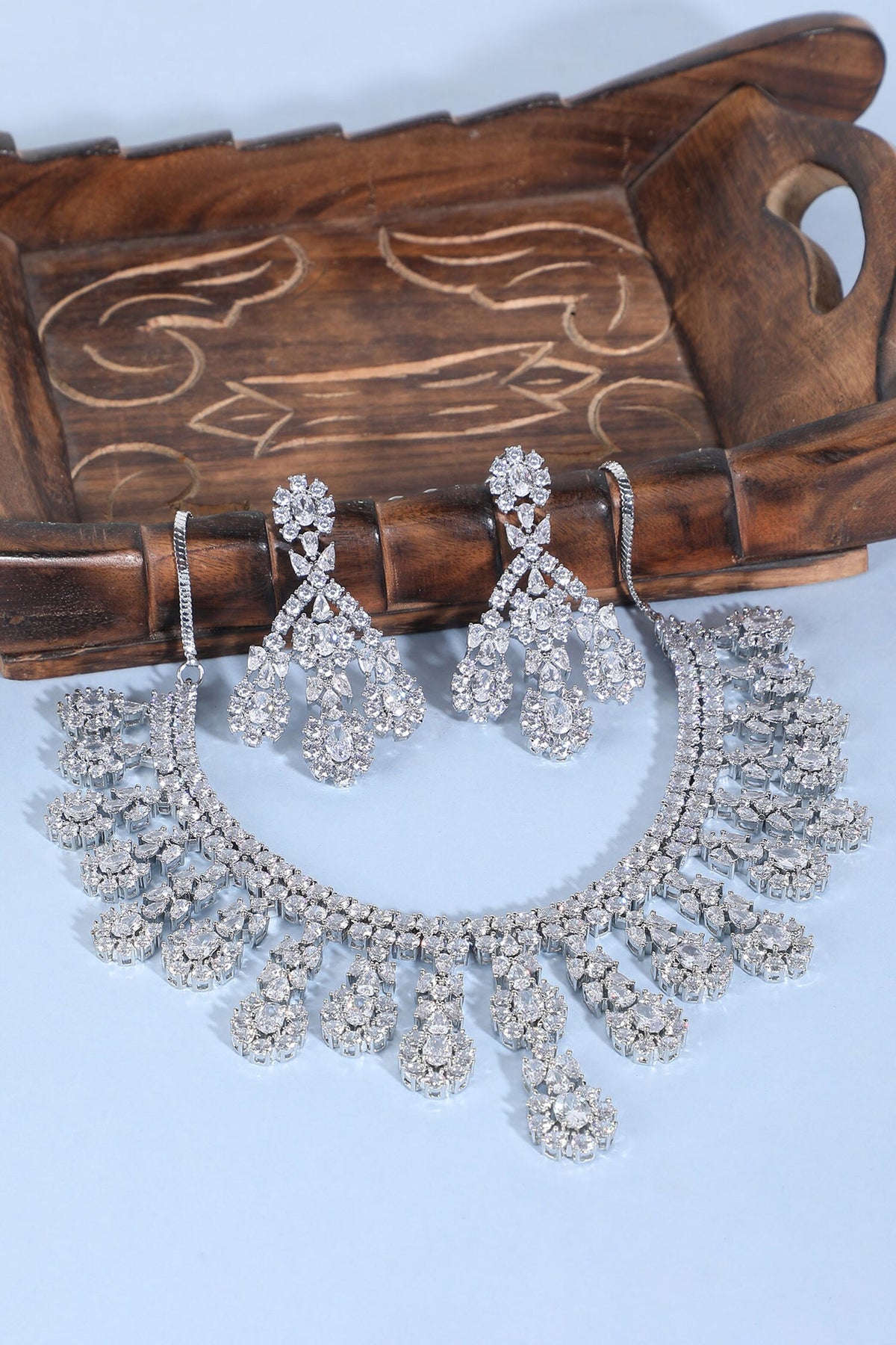 Faux Diamond Necklace & Earring Set 