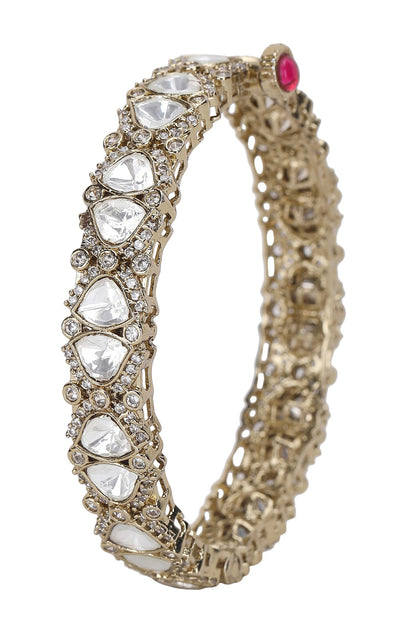 Polki Stone & Faux Diamond Kadas Set 