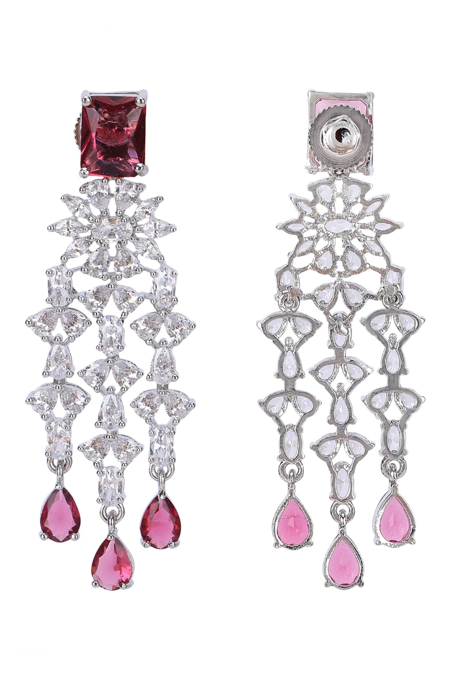 Designer Faux Diamond & Ruby Necklace Set 
