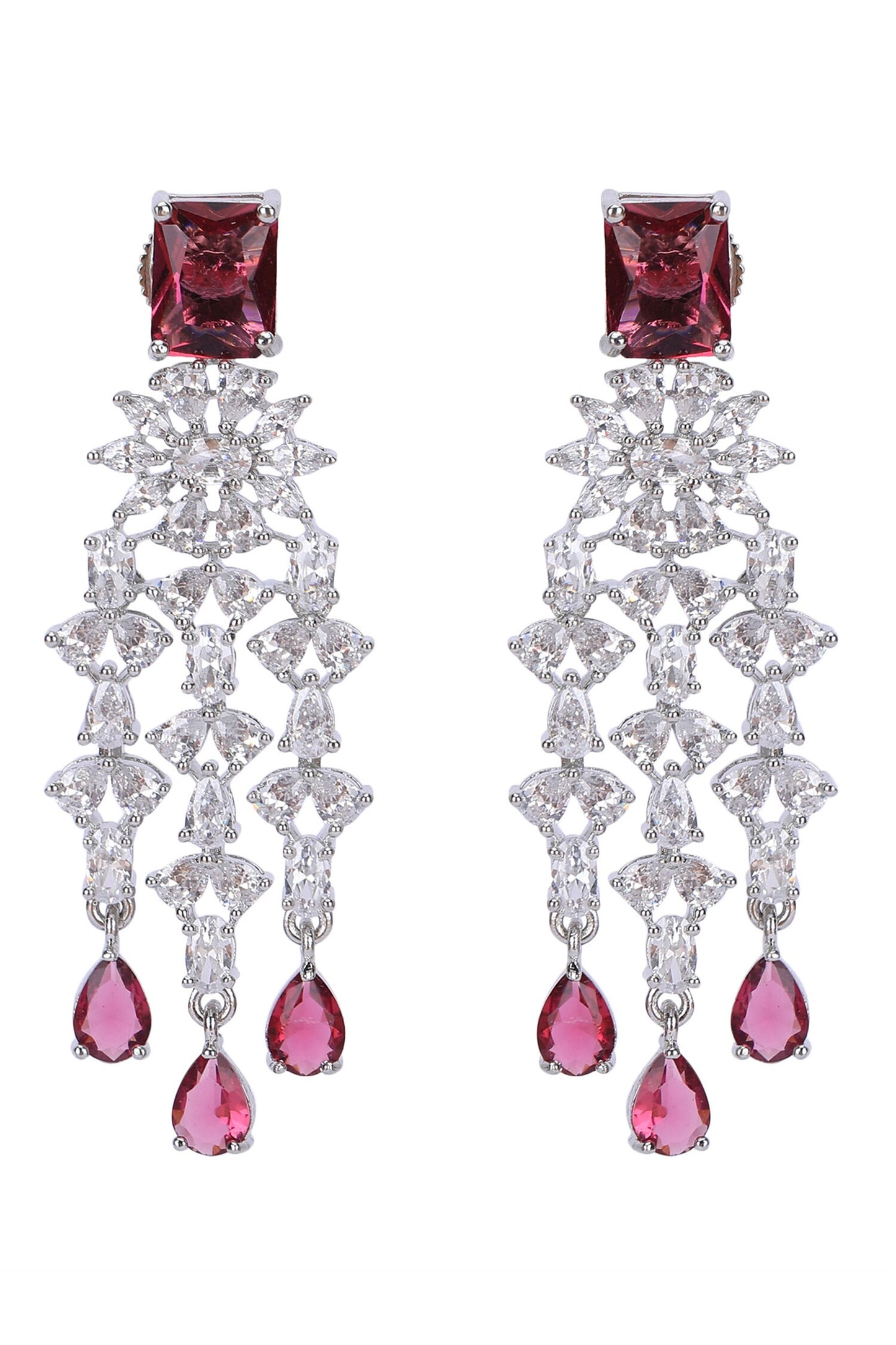 Designer Faux Diamond & Ruby Necklace Set 