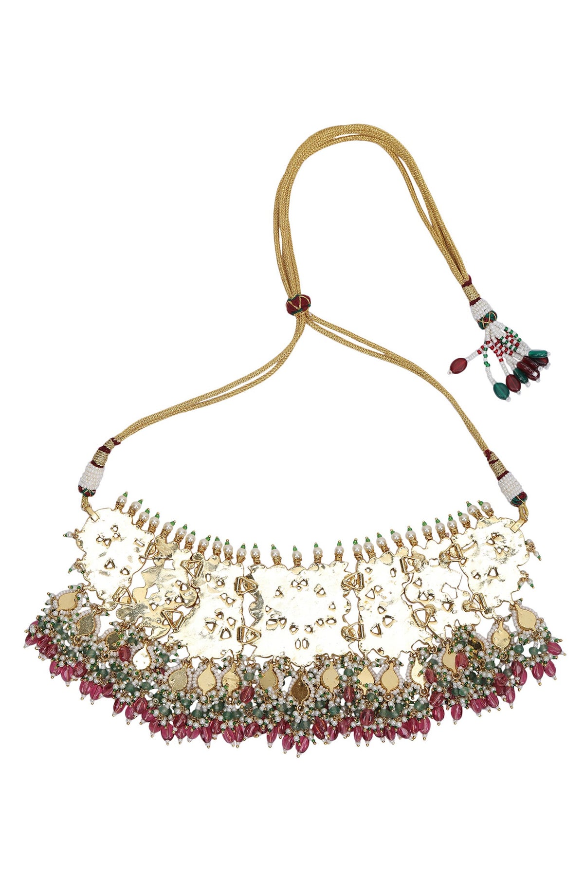 Polki Bead Embellished Choker Necklace Set 