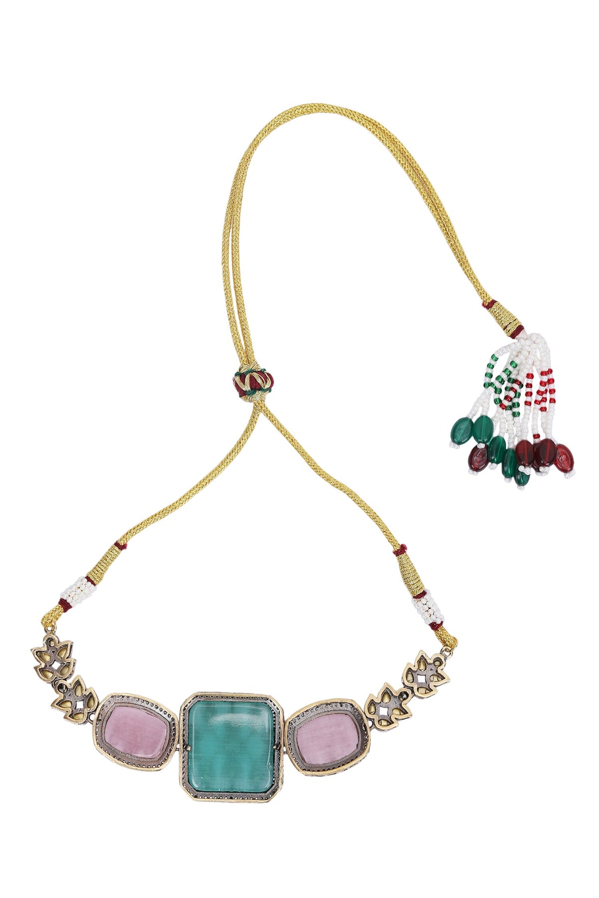 Kundan Stone Embellished Necklace Set 