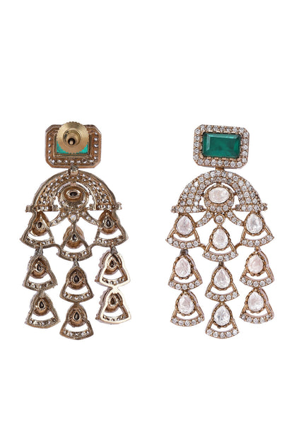 Kundan Green Bead Choker Necklace Set 