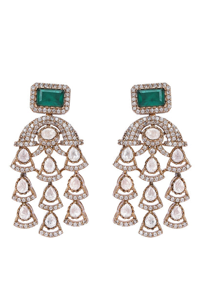 Kundan Green Bead Choker Necklace Set 