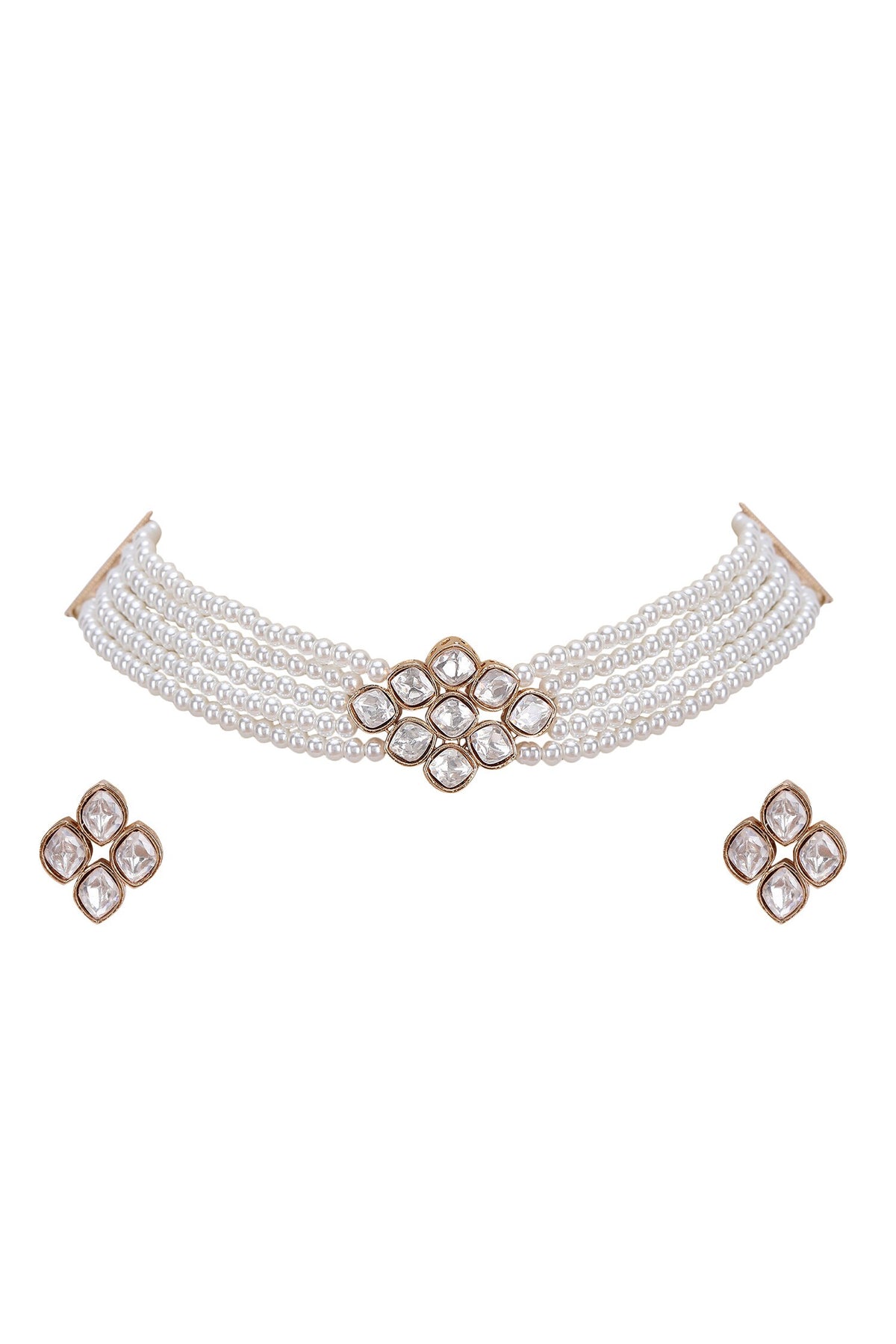 Kundan Pearl Necklace Set 