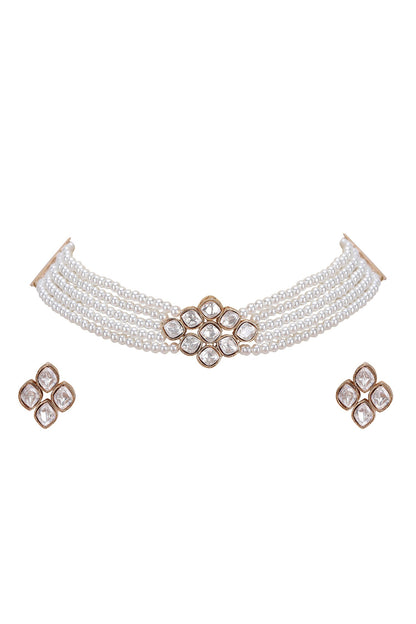 Kundan Pearl Necklace Set 