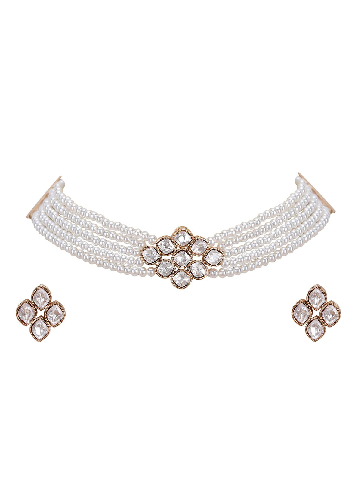 Kundan Pearl Necklace Set 