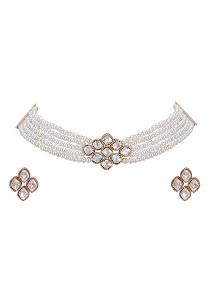 Kundan Pearl Necklace Set 