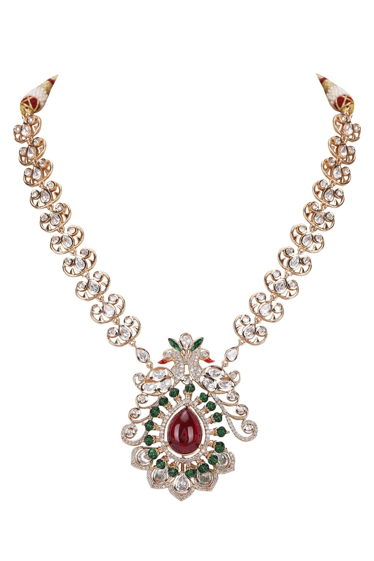 Kundan Stone Embellished Necklace Set 