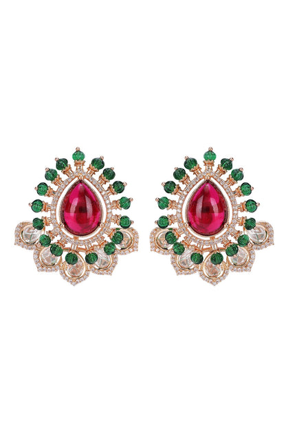 Kundan Stone Embellished Necklace Set 