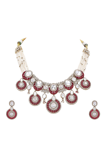 Cubic Zirconia & Bead Necklace Set 