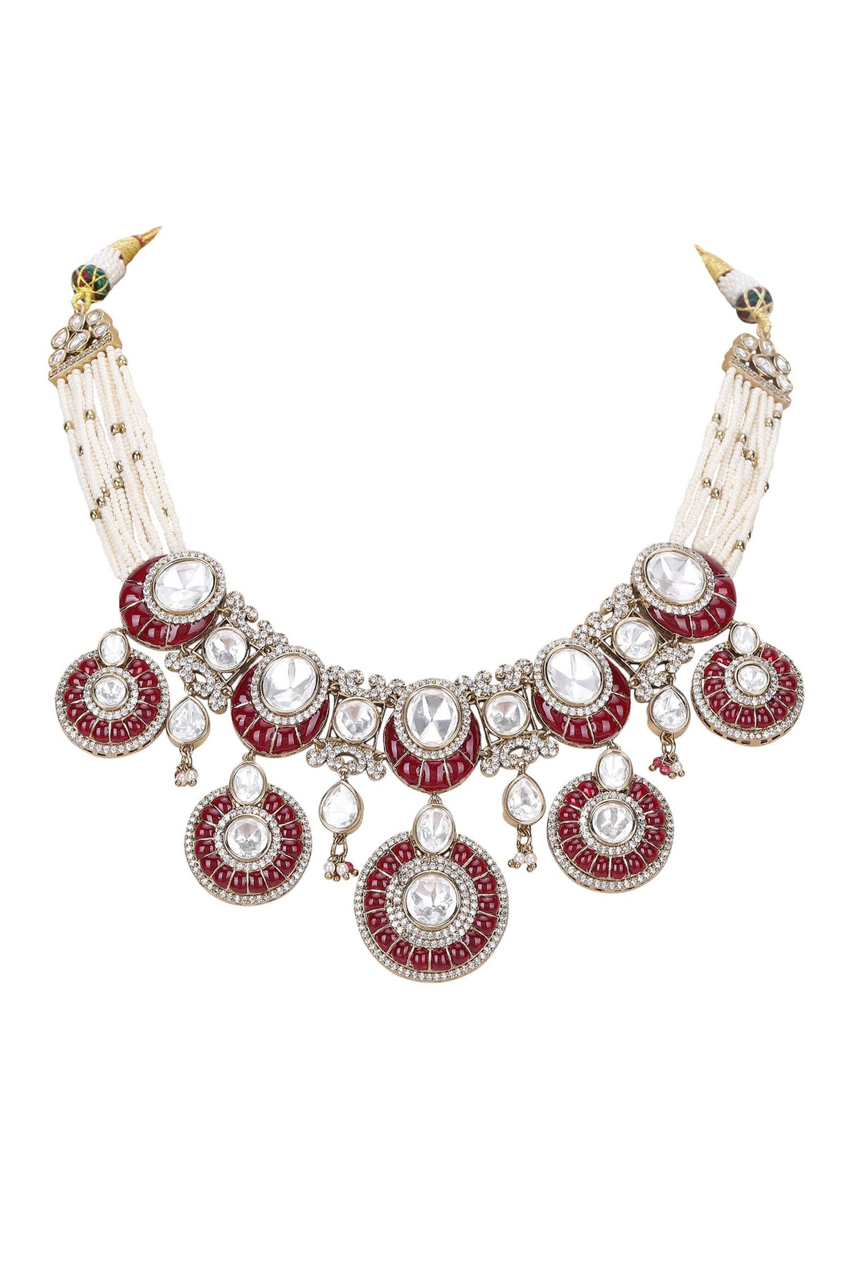 Cubic Zirconia & Bead Necklace Set 