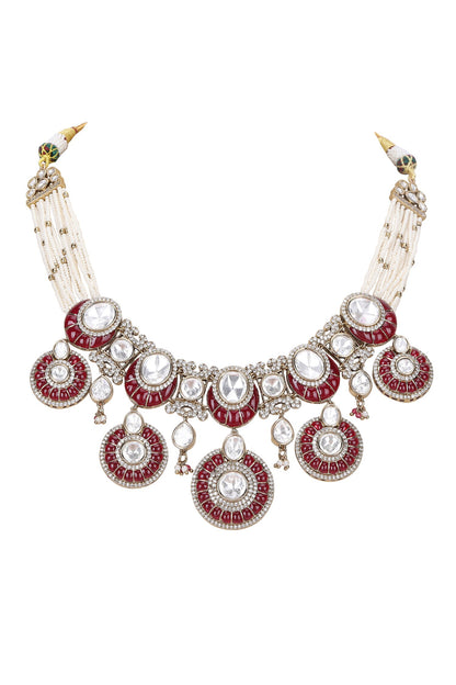 Cubic Zirconia & Bead Necklace Set 