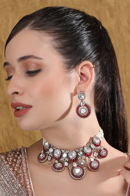 Cubic Zirconia & Bead Necklace Set 