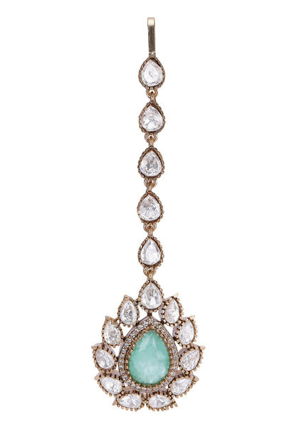 Kundan Stone Embellished Necklace & Earring Set 