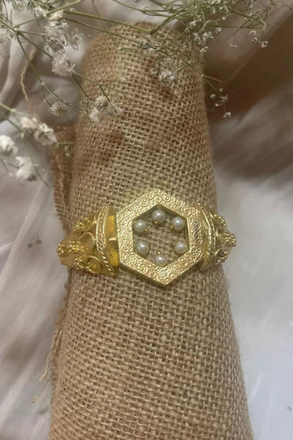 Pearl Embellished Hexagon Bracelet 