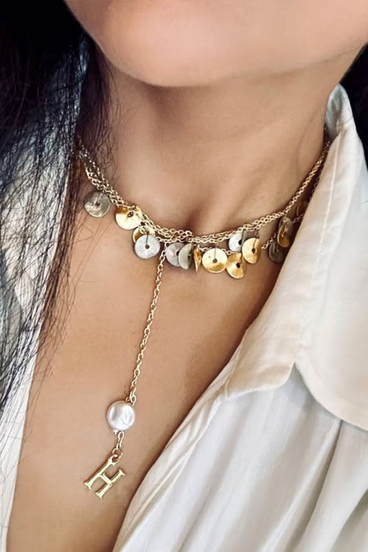 Initial Pearl Drop Necklace 
