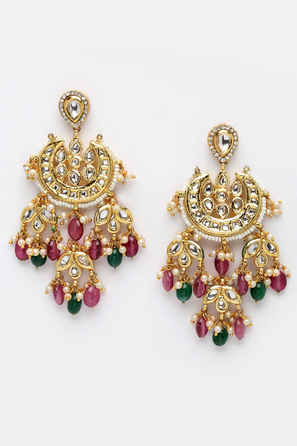 Gold Plated Tulip Crescent Drop Earrings 