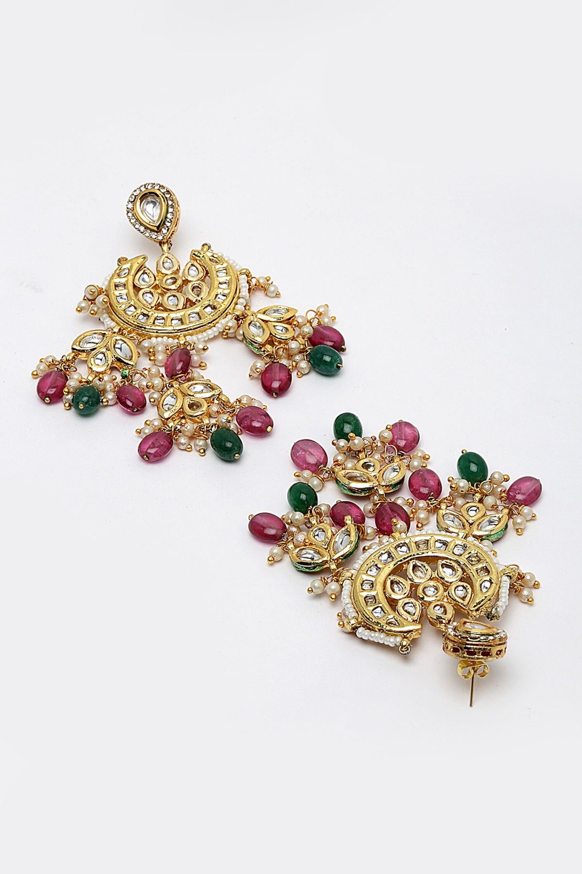 Gold Plated Tulip Crescent Drop Earrings 