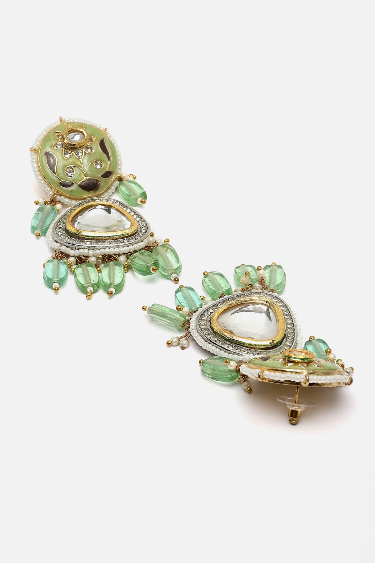 Gold Plated Bloom Art Drop Earrings 