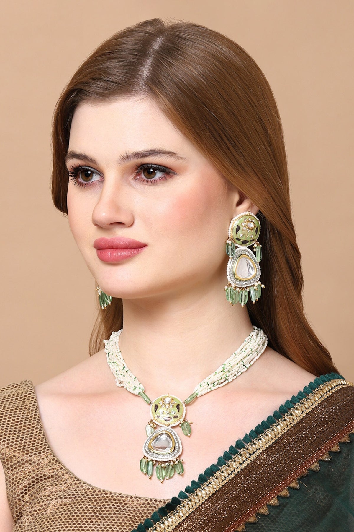 Gold Plated Bloom Art Drop Earrings 