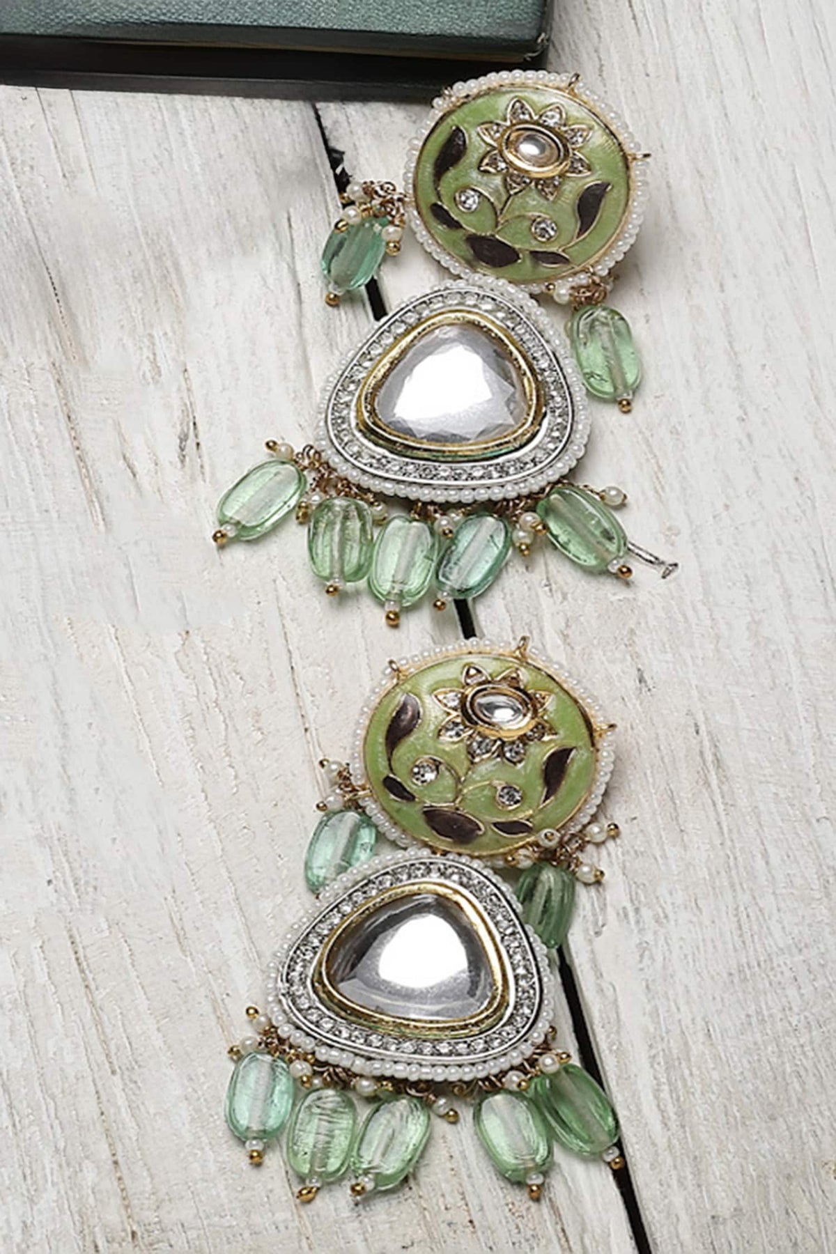 Gold Plated Bloom Art Drop Earrings 