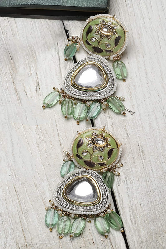 Gold Plated Bloom Art Drop Earrings 