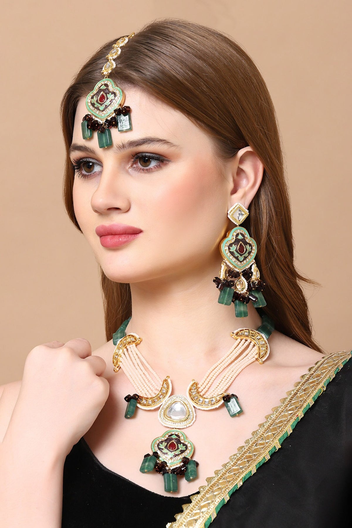 Gold Plated Crest Bloom Drop Earrings 