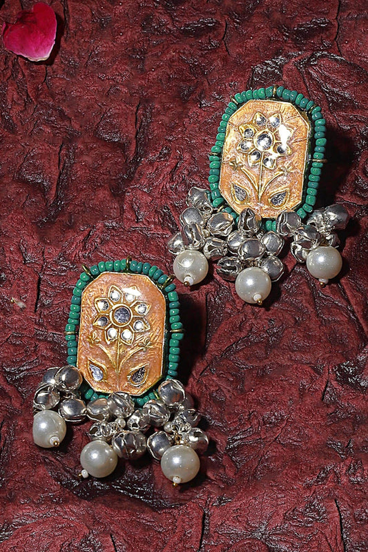Gold Plated Blossom Art Drop Earrings 