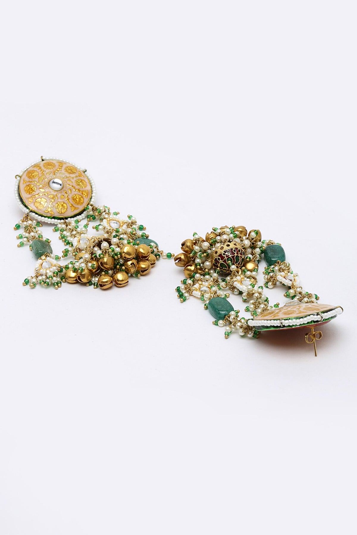 Gold Plated Orchid Bloom Jhumka Earrings 