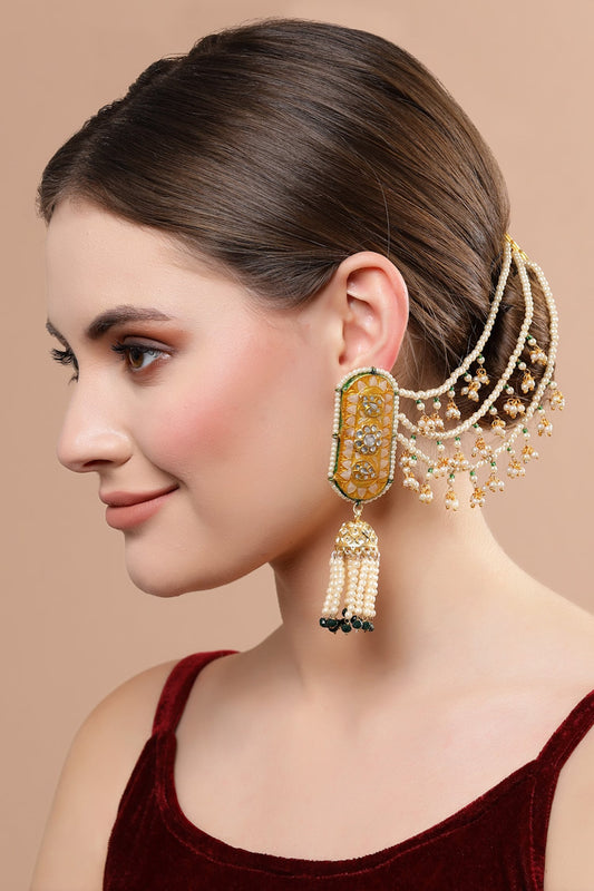 Gold Plated Phoolbahar Dangler Jhumka Earrings 
