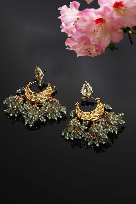 Kundan Embellished Chandbali Jhumkas 