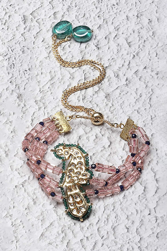 Kundan Peacock Embellished Bracelet 
