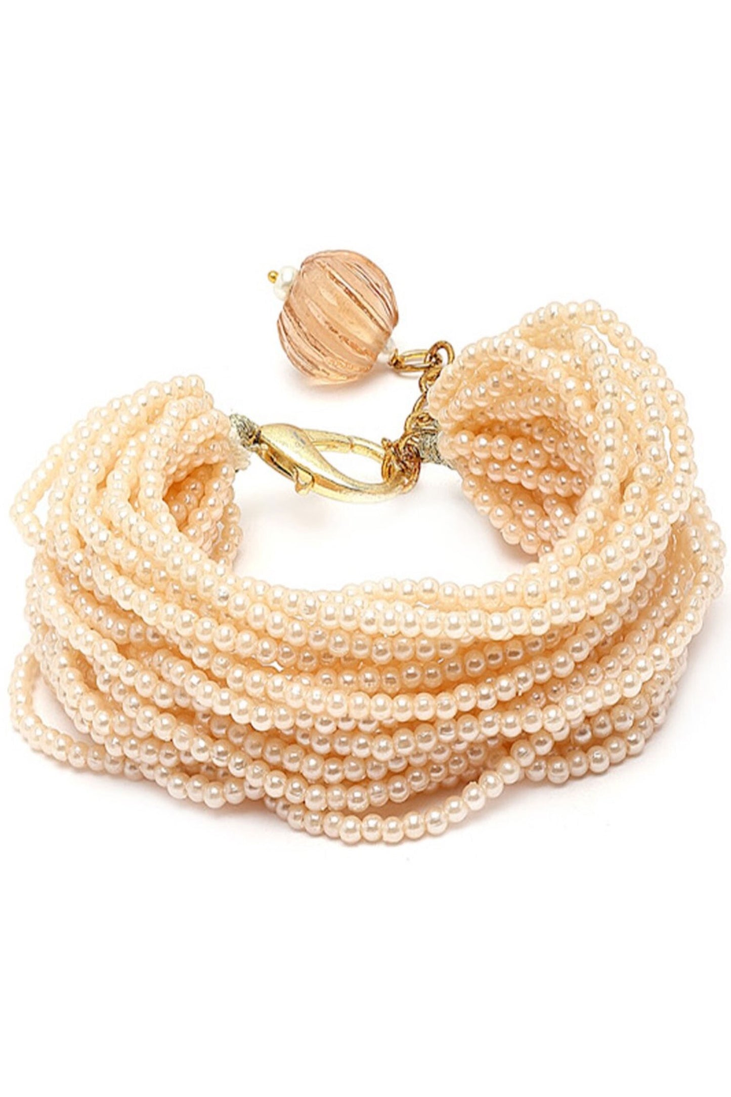 Gold Pearl Multi-Chain Bracelet 