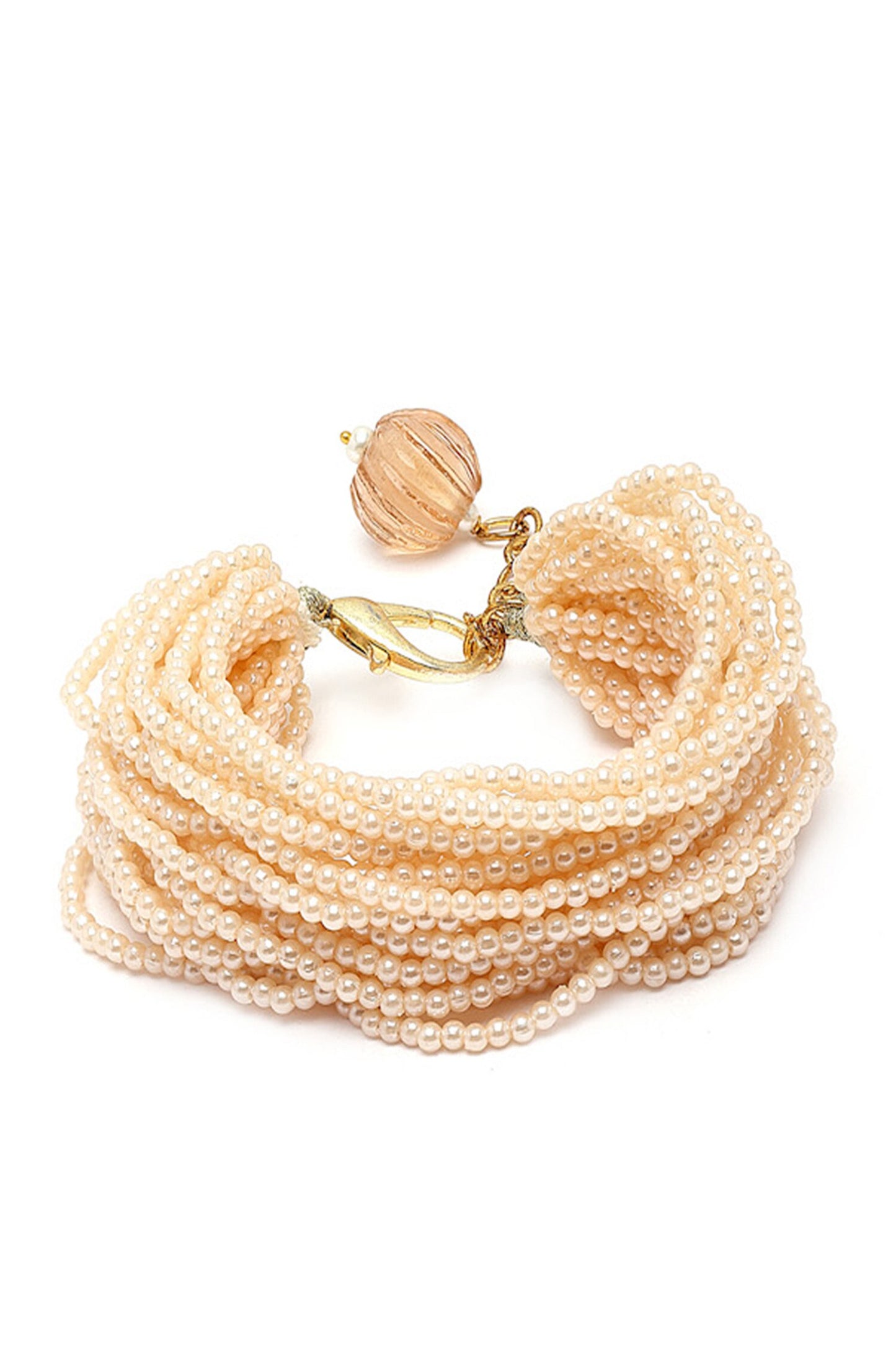 Gold Pearl Multi-Chain Bracelet 