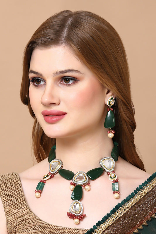 Gold Kundan Geometric Choker 