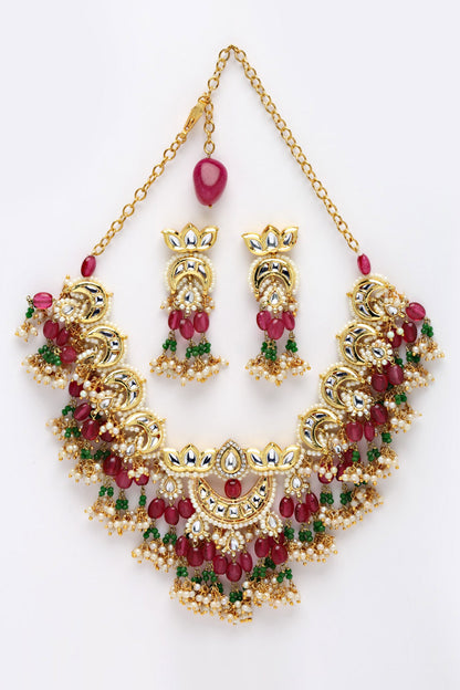 Kundan Pearl Necklace Set 