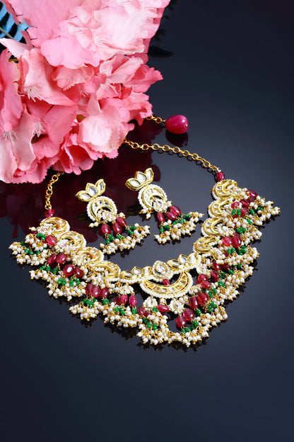 Kundan Pearl Necklace Set 