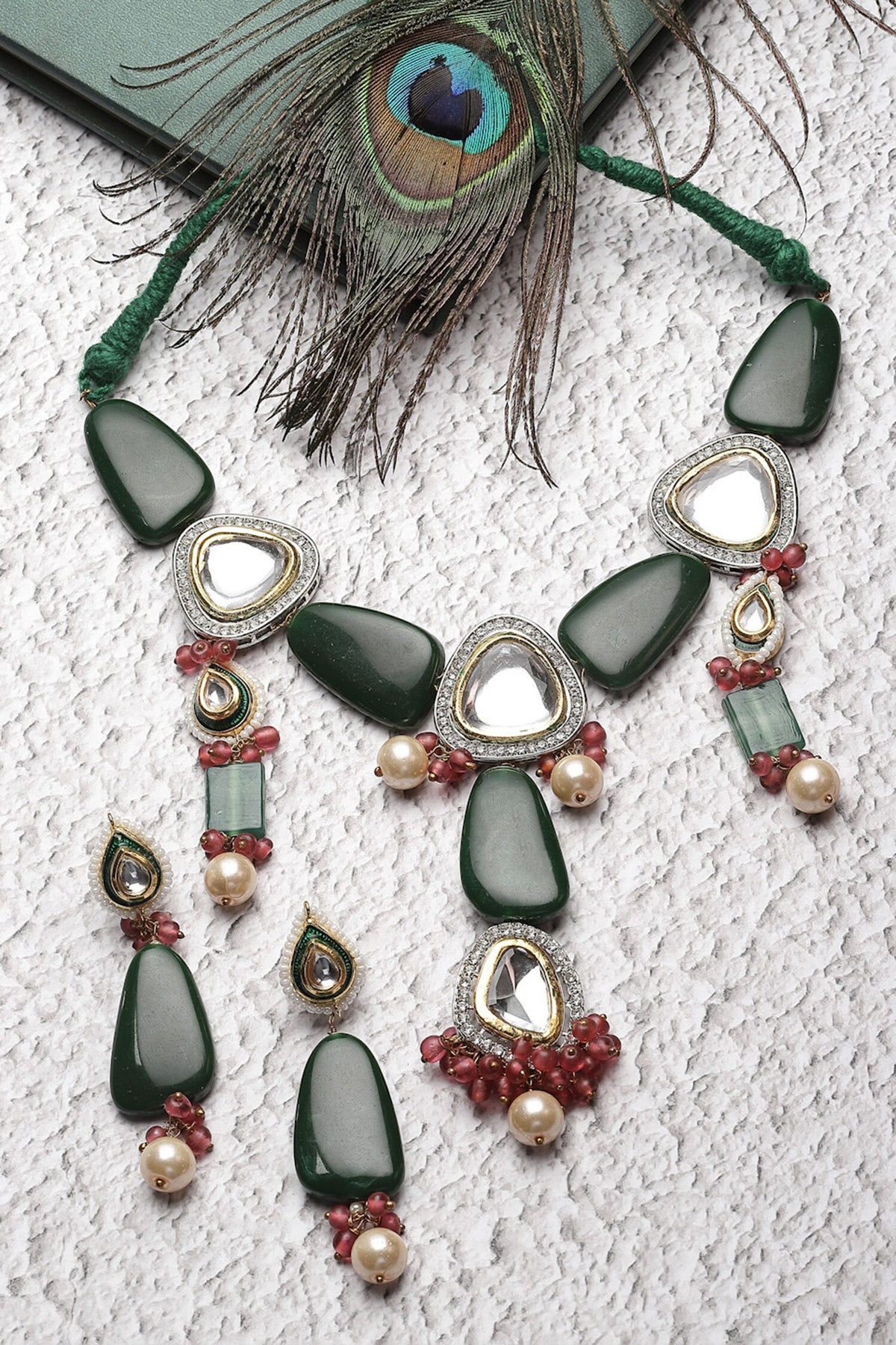 Kundan American Diamond Necklace Set 