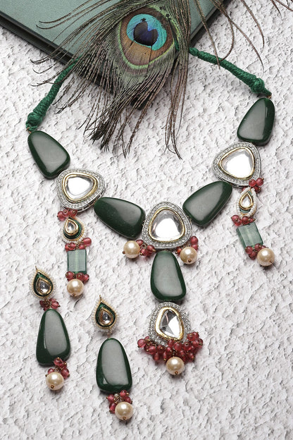 Kundan American Diamond Necklace Set 